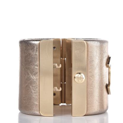 Chanel Metallic Lambskin CC Cuff Gold 3 of 6