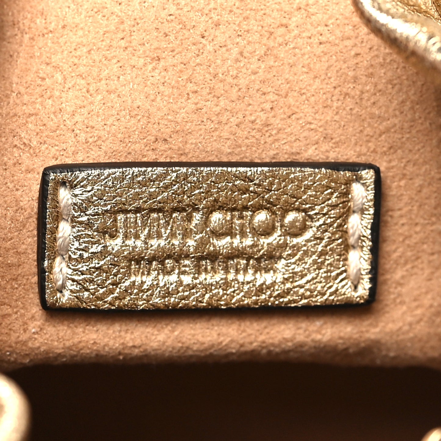 Metallic Nappa Micro Bon Bon Bag Gold