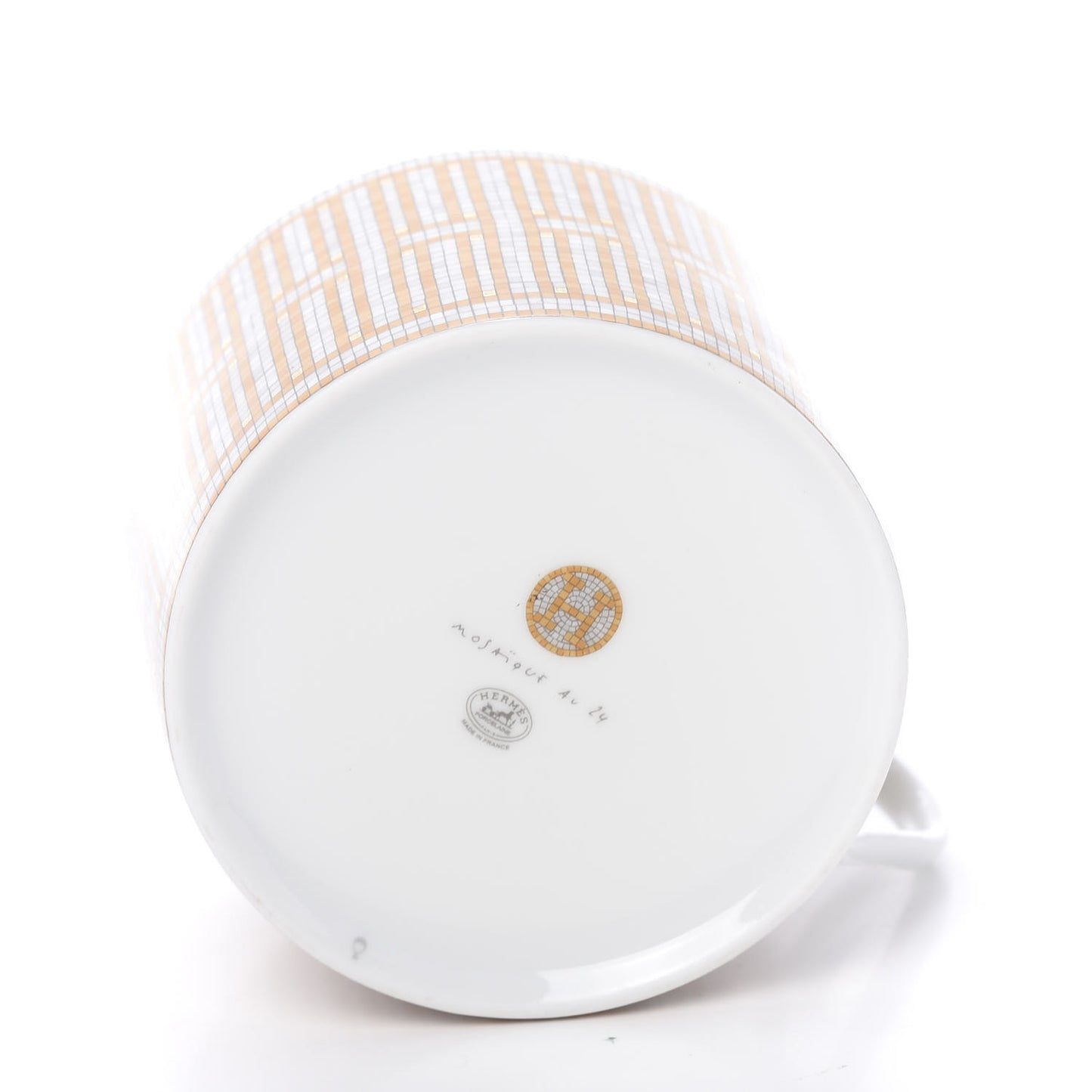 Porcelain Mosaique Au 24 Gold Tea Cup And Saucer Set Of 2