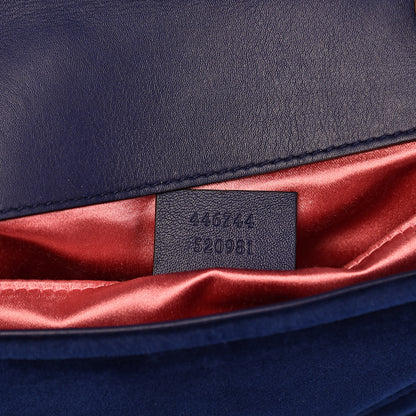 Gucci Velvet Matelasse Mini GG Marmont Shoulder Bag Cobalt Blue 7 of 11