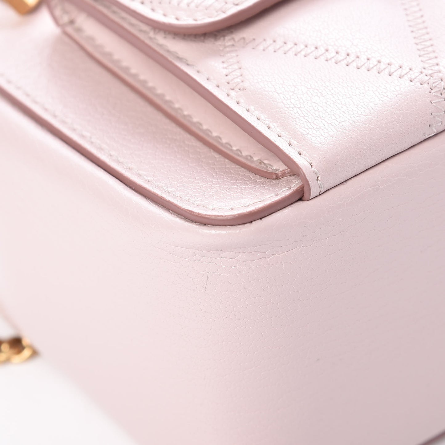 Goatskin Diamond Quilted Pocket Crossbody Pale Pink