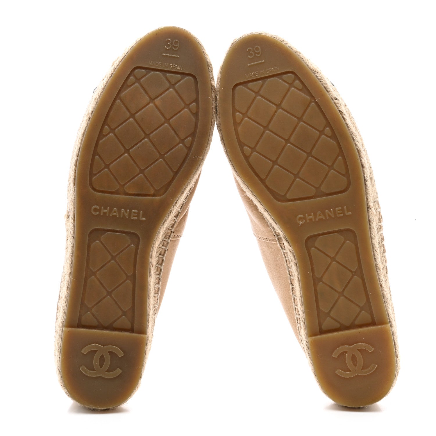 Chanel Lambskin CC Espadrilles 39 Beige Black 5 of 12