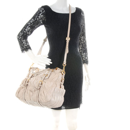 Prada Nappa Gaufre Tote Platino 2 of 9