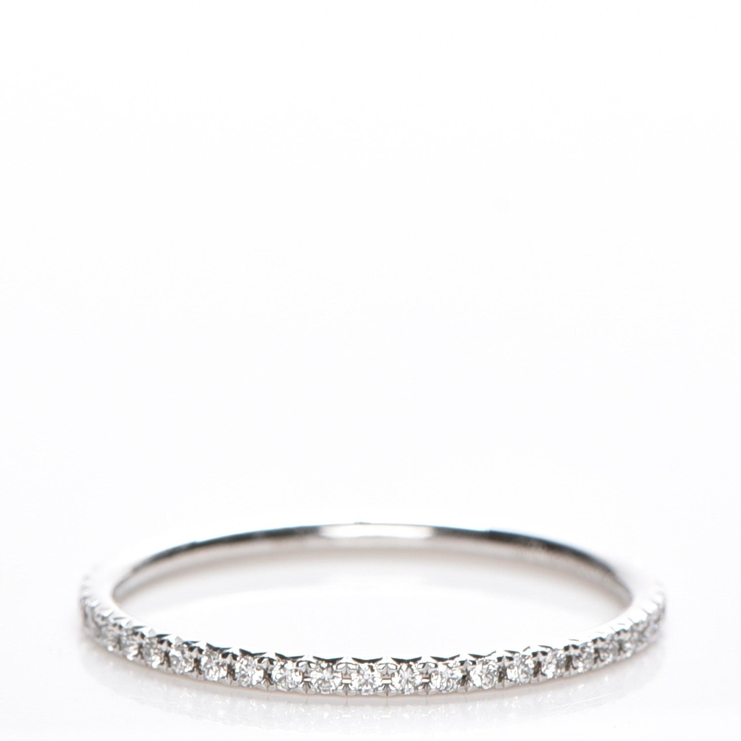 Tiffany 18K White Gold Diamond Metro Ring 8.5 1 of 6