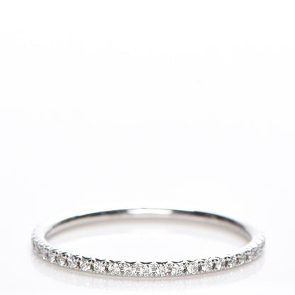 Tiffany 18K White Gold Diamond Metro Ring 8.5 1 of 6