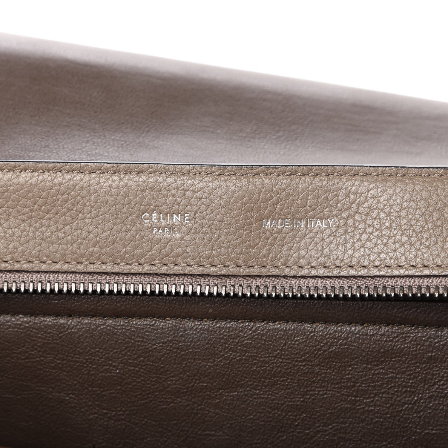 Celine Drummed Calfskin Suede Medium Trapeze Souris 8 of 13