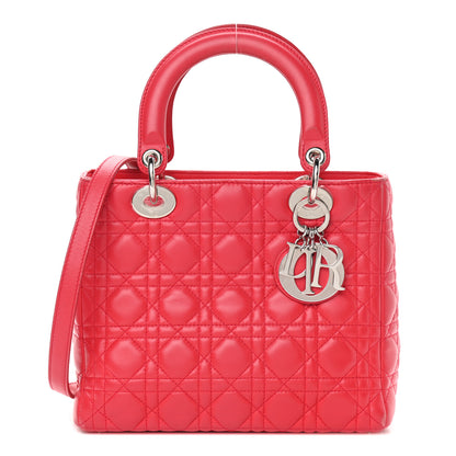 Christian Dior Lambskin Cannage Medium Lady Dior Red 1 of 12