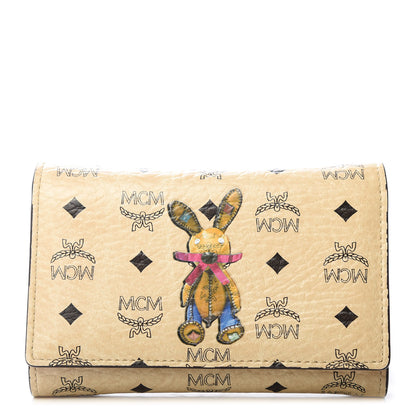 MCM Visetos Rabbit Tri-Fold Wallet Beige 1 of 8