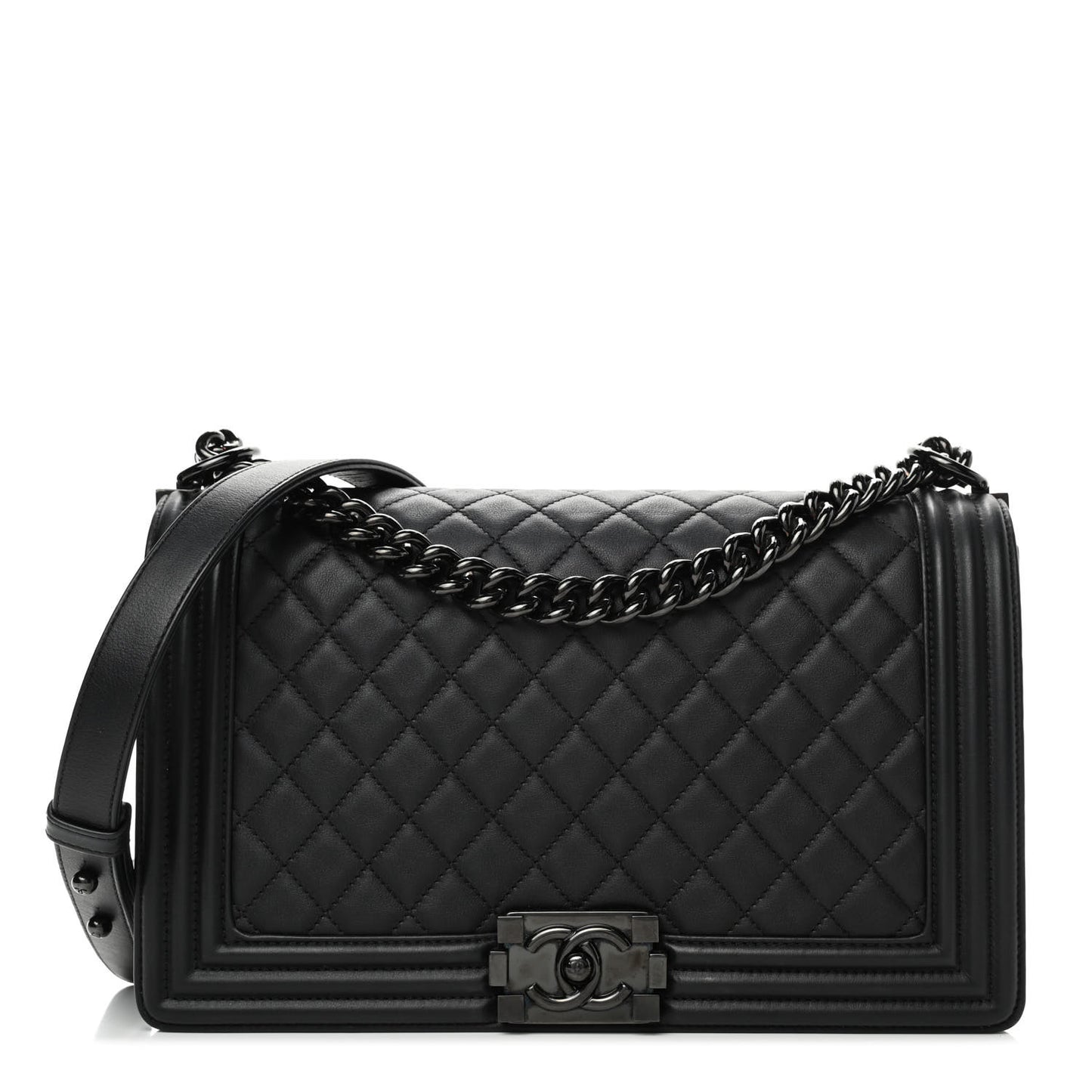 Calfskin Quilted New Medium Boy Flap So Black