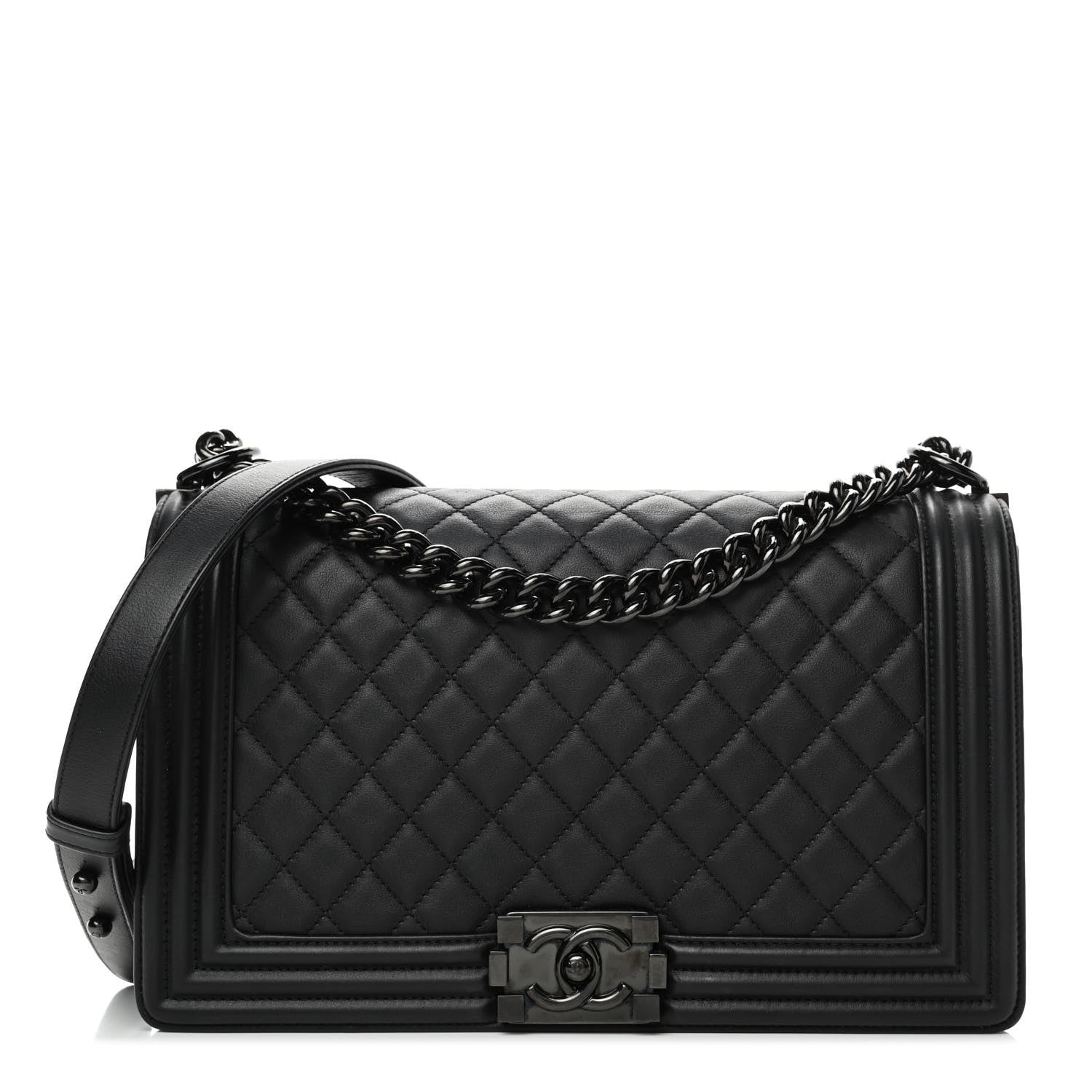 Chanel Calfskin Quilted New Medium Boy Flap So Black 1 of 4