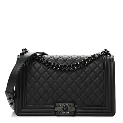 Chanel Calfskin Quilted New Medium Boy Flap So Black 1 of 4