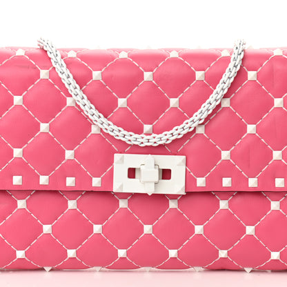 Valentino Garavani Lambskin Free Rockstud Spike Wallet On Chain Shadow Pink 7 of 11