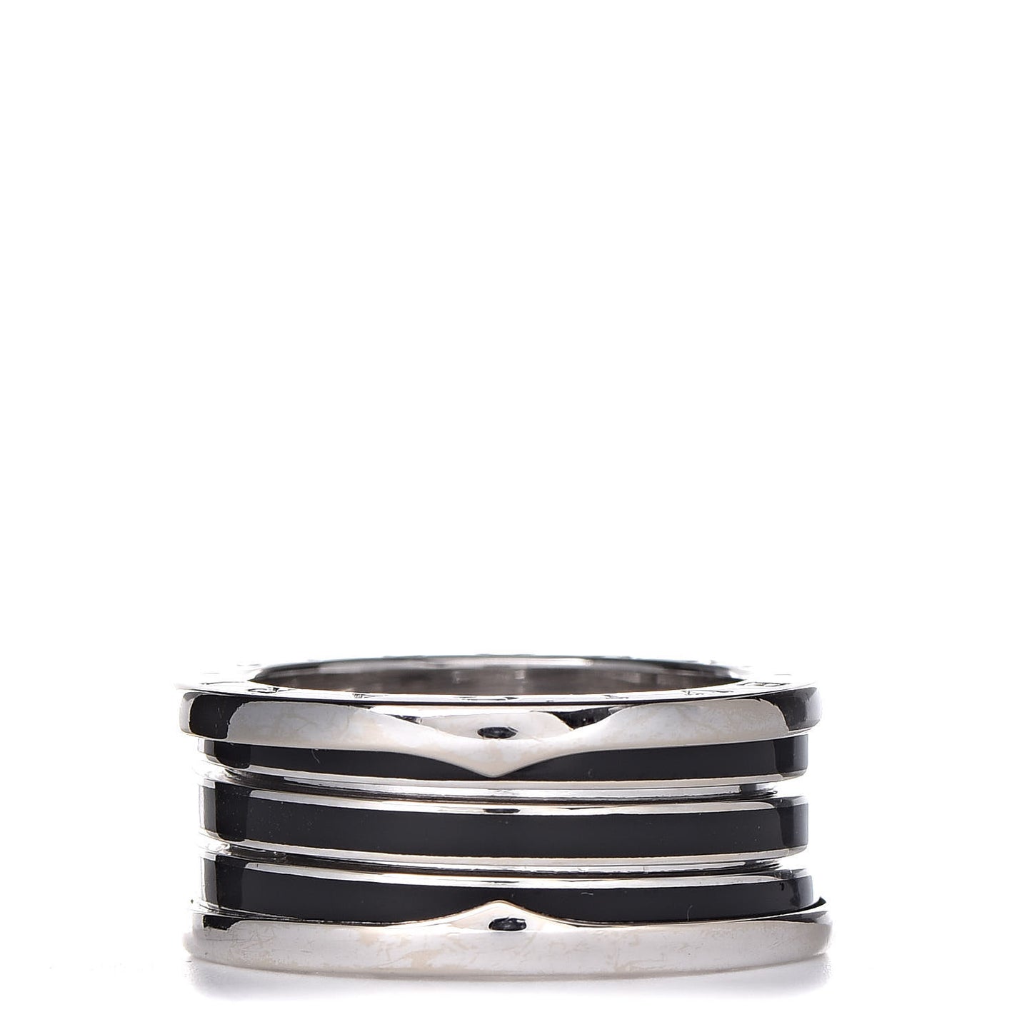 18K White Gold Black Enamel B.Zero1 4 Band Ring 60 9.25
