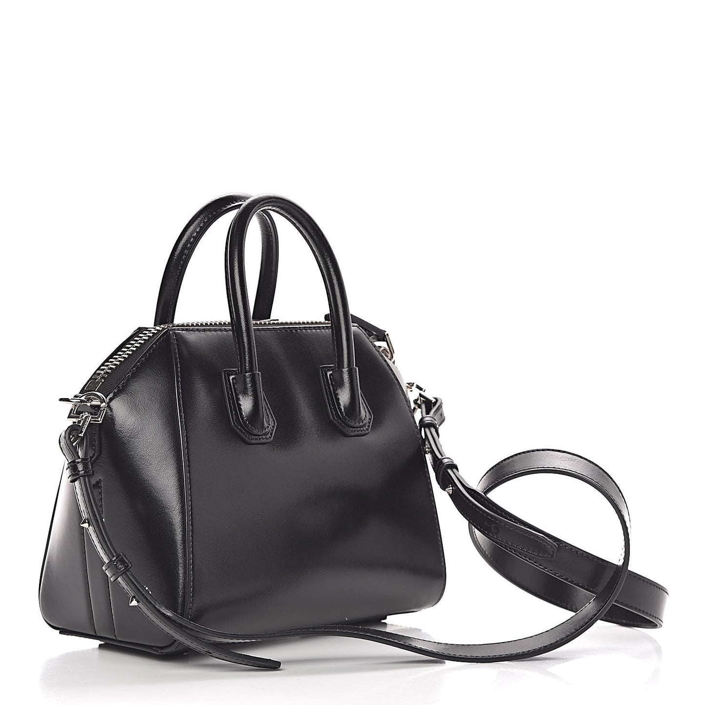 Shiny Lord Calfskin Mini Antigona Black