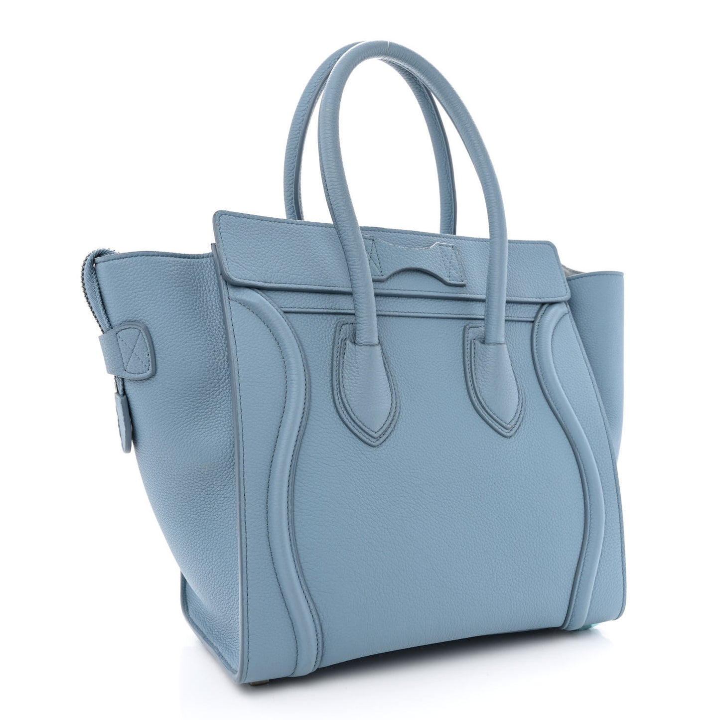 Drummed Calfskin Micro Luggage Slate