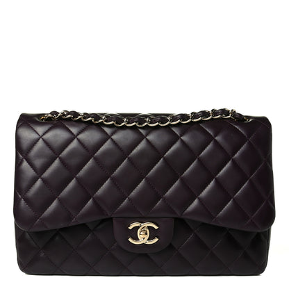 Chanel Lambskin Quilted Jumbo Double Flap Purple 1 of 9