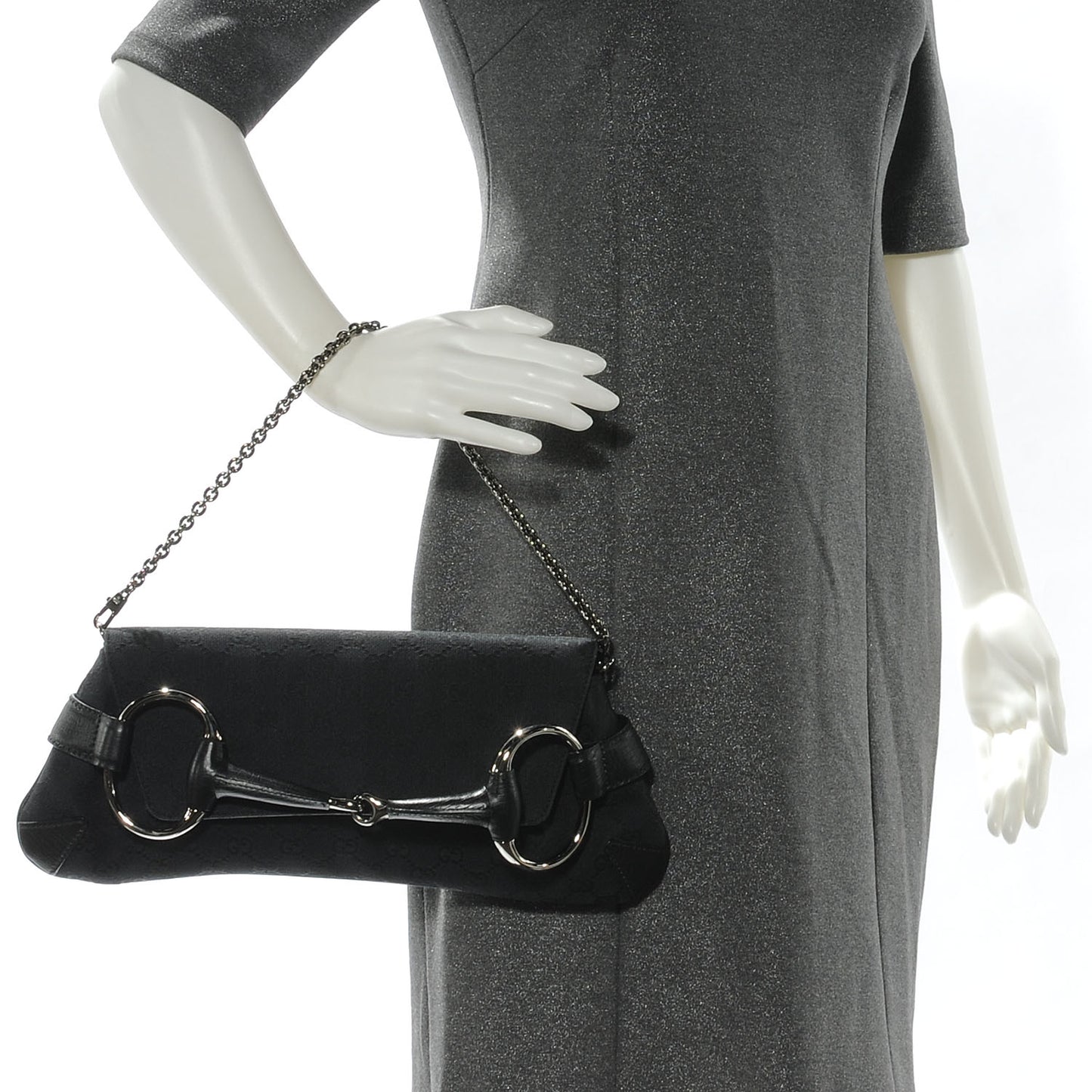 Monogram Horsebit Clutch Black
