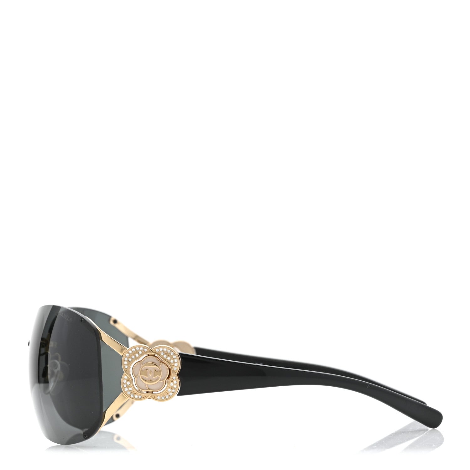 Chanel Crystal Camellia CC Sunglasses 4171-B Black 3 of 8