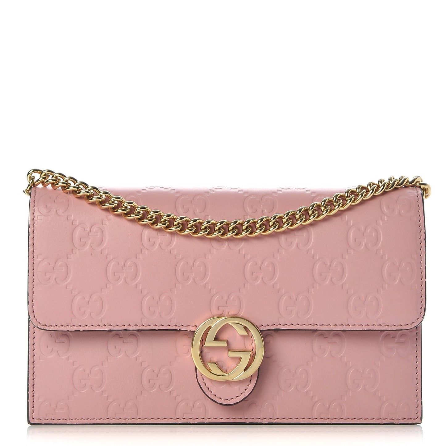 Guccissima Icon Chain Wallet Carmine Rose