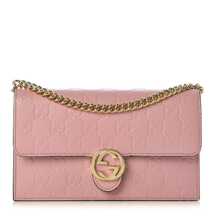 Gucci Guccissima Icon Chain Wallet Carmine Rose 1 of 8