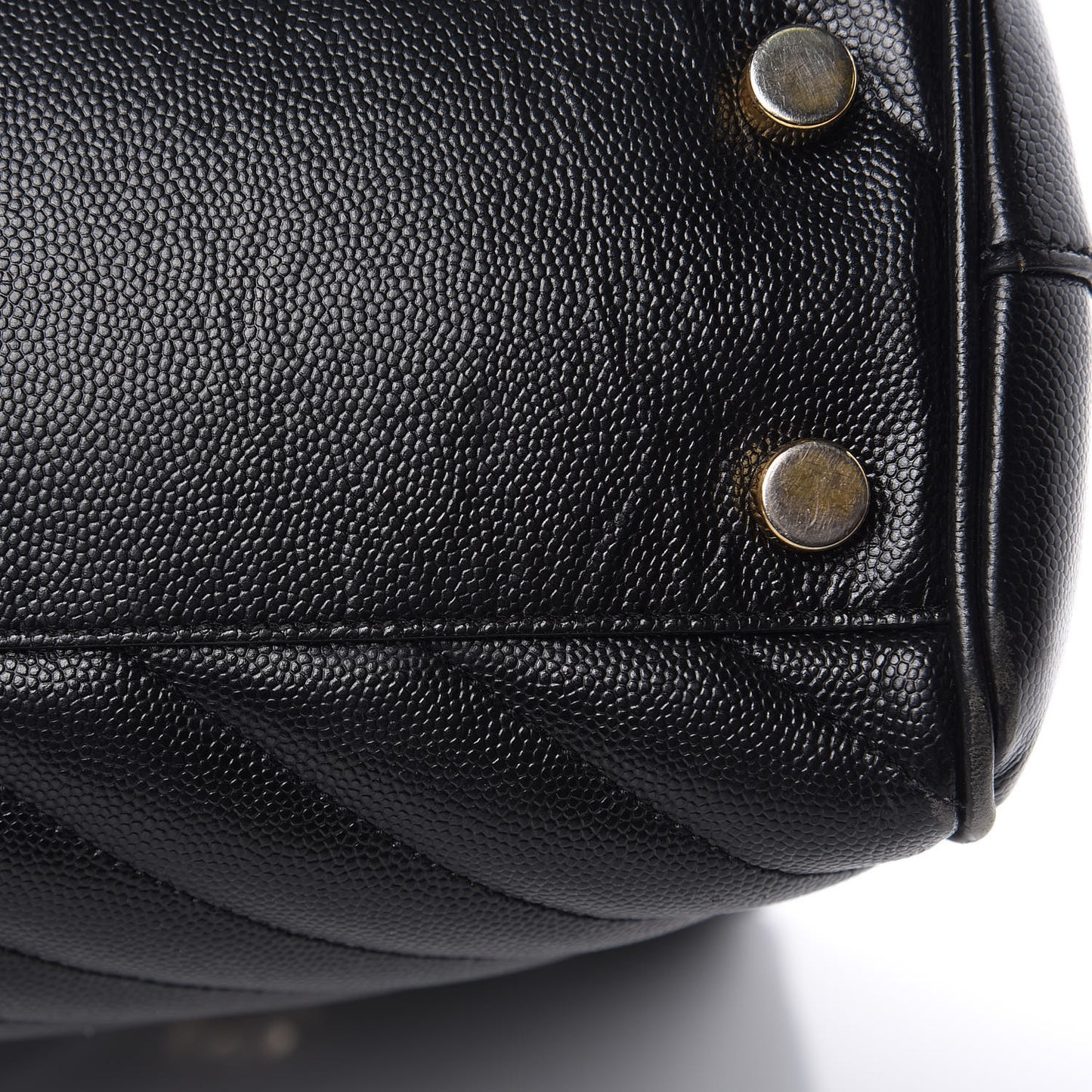 Grain De Poudre Matelasse Chevron Monogram Shopping Bag Black