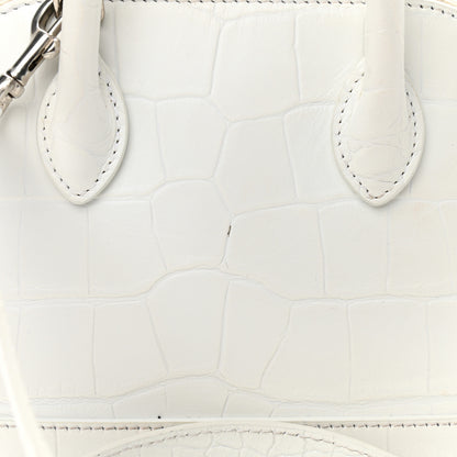 Balenciaga Calfskin Crocodile Embossed XXS Ville Top Handle Bag White Black 14 of 14