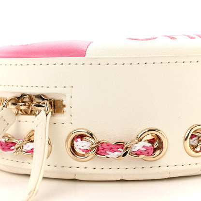 Chanel Lambskin Coco Lifesaver Round Bag Pink White 9 of 10