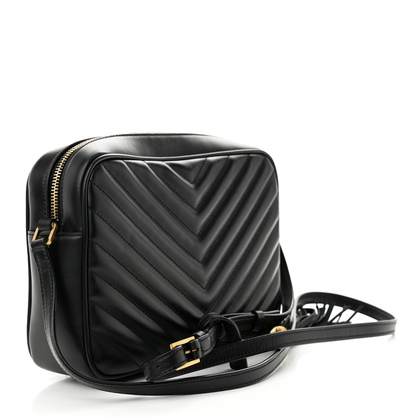 Calfskin Matelasse Monogram Lou Camera Bag Black