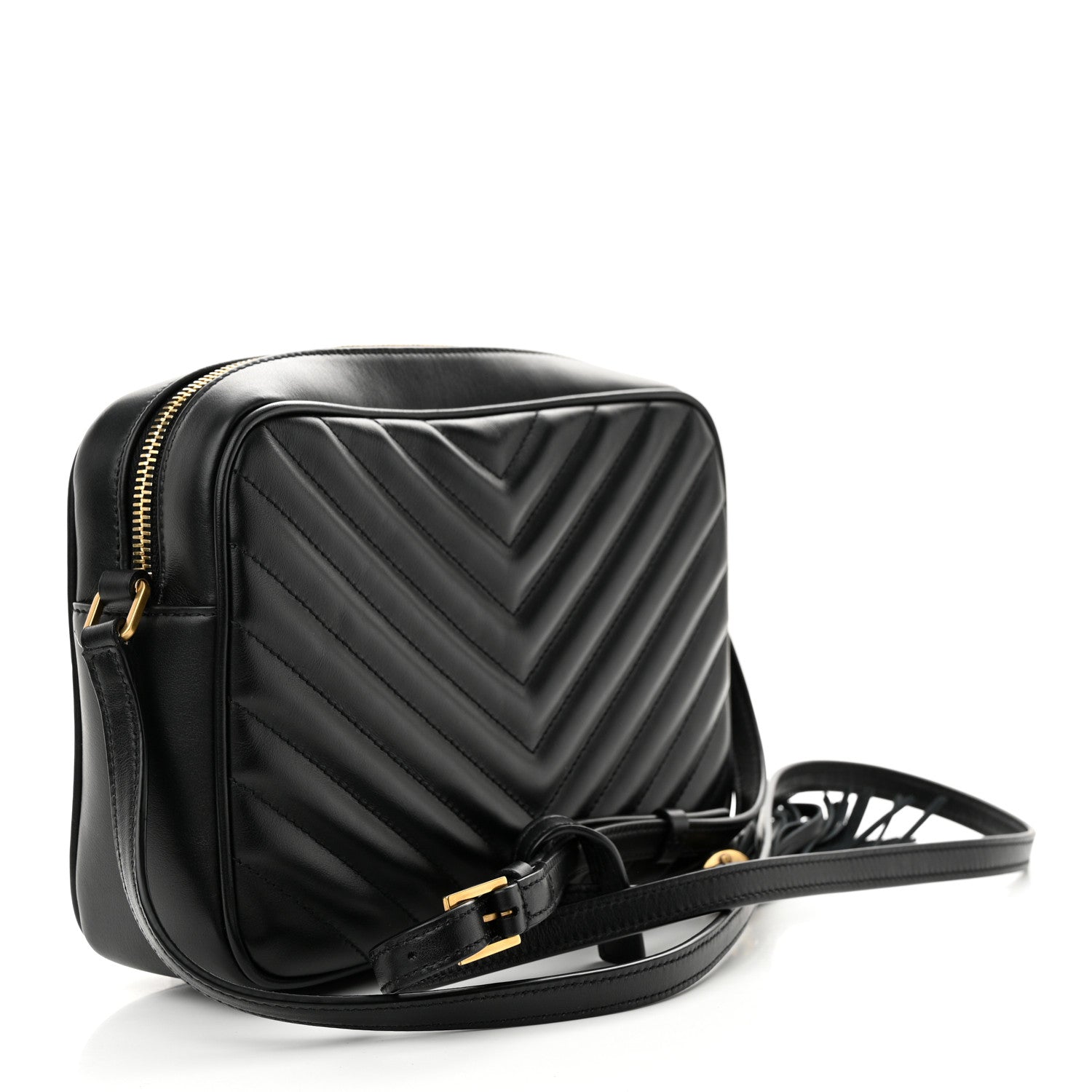 Saint Laurent Calfskin Matelasse Monogram Lou Camera Bag Black 3 of 14
