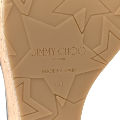 Jimmy Choo Suede Cork DeeDee Platform Wedge Slide Sandals 40 Black 7 of 14