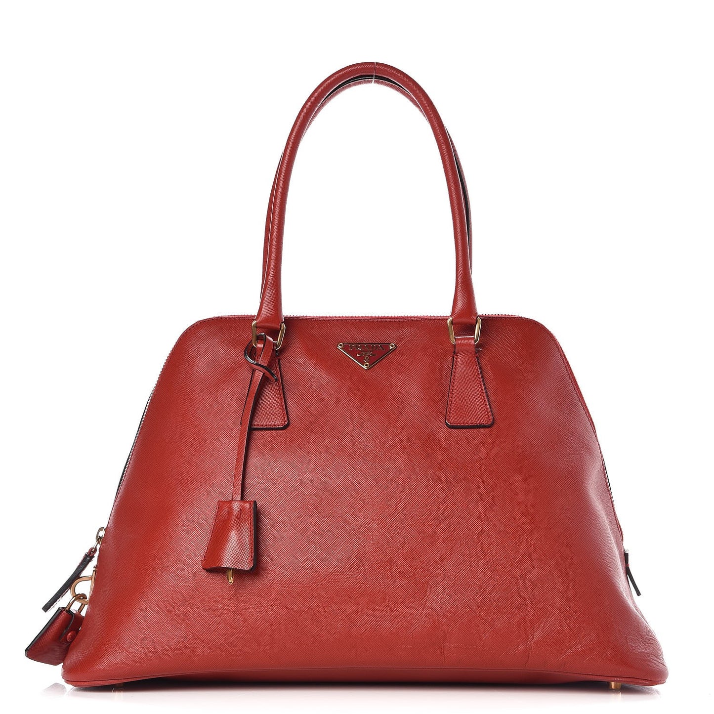 Saffiano Frame Bowler Red