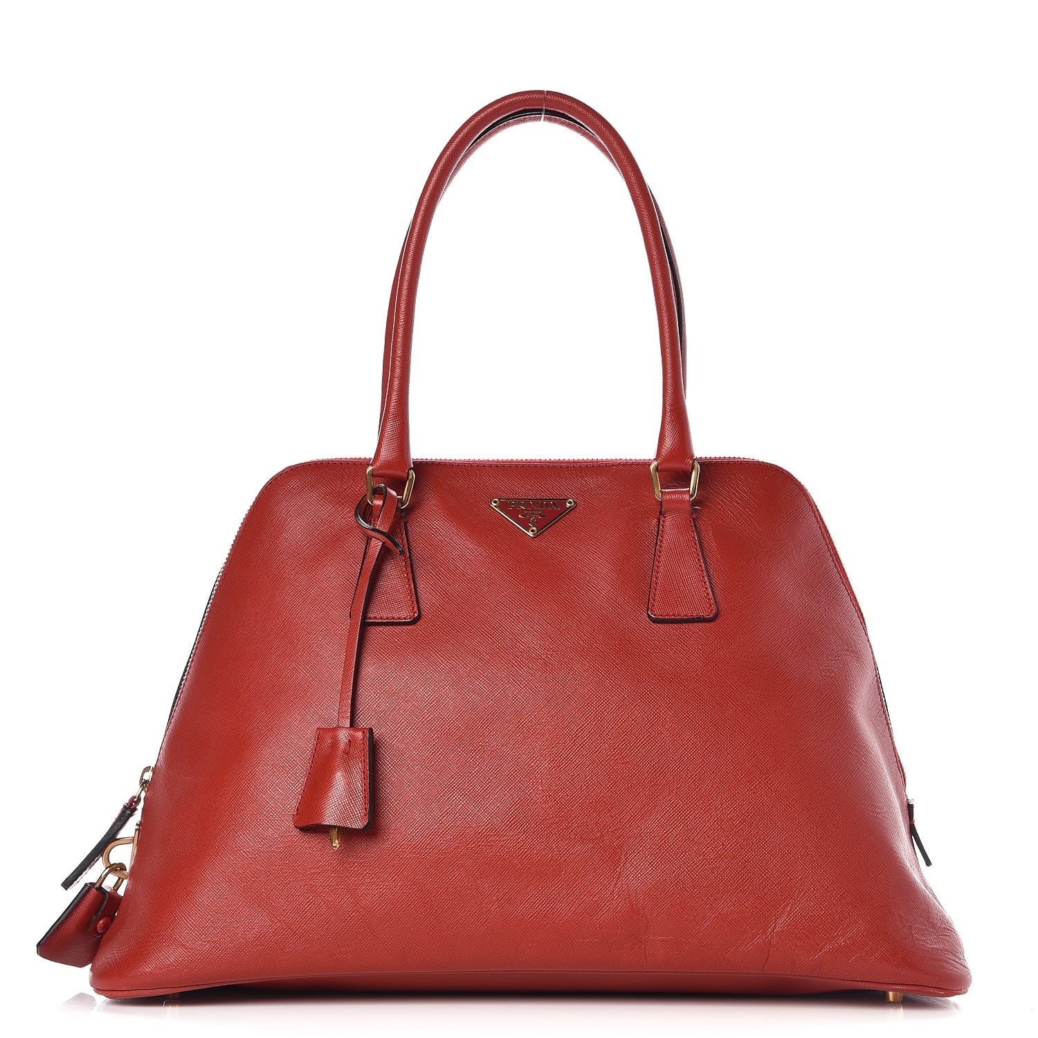Prada Saffiano Frame Bowler Red 1 of 17