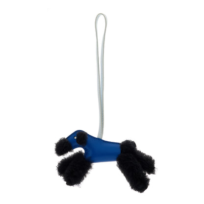 Hermes Milo Lambskin Shearling Budy Charm Bleu Saphir Black Bleu Brume 1 of 4