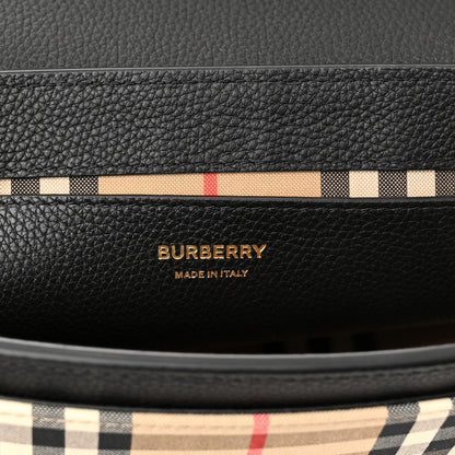 Burberry Grainy Calfskin Vintage Check Note Crossbody Bag Black 6 of 10