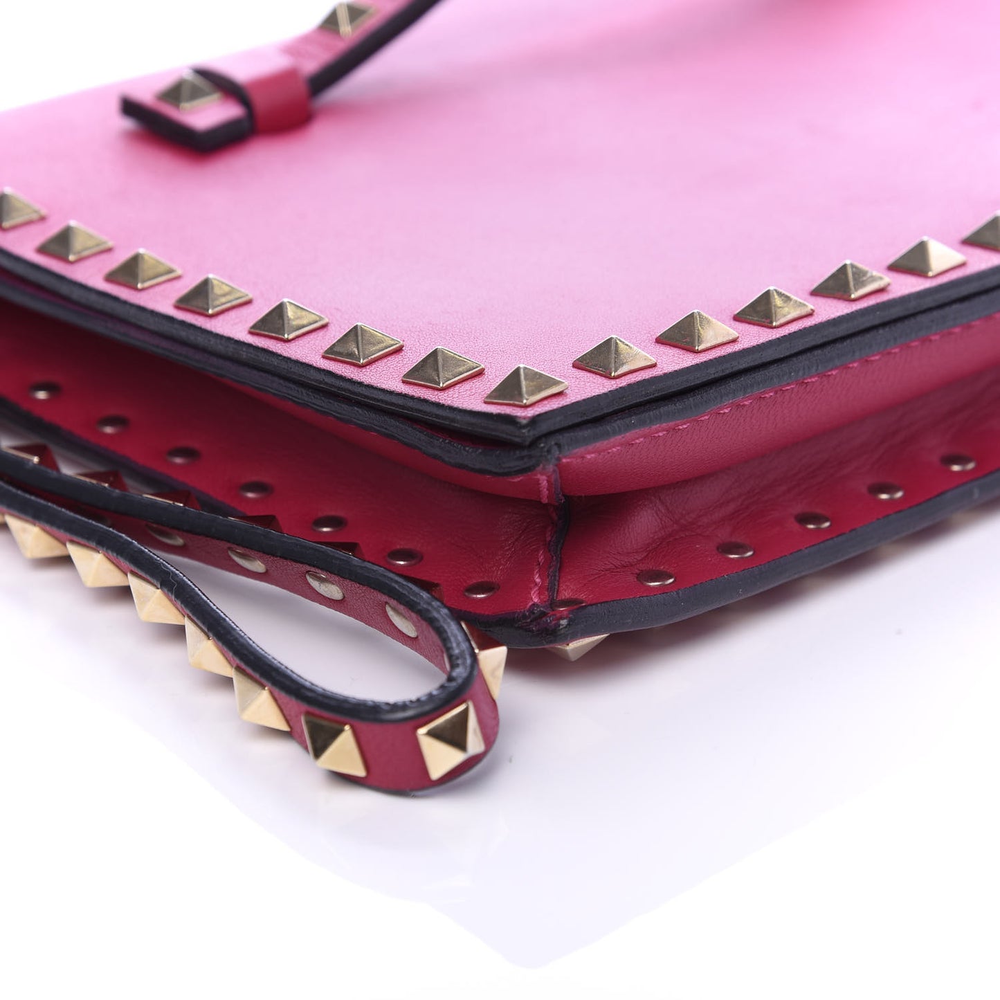 Nappa Rockstud Wristlet Clutch Cyclamin