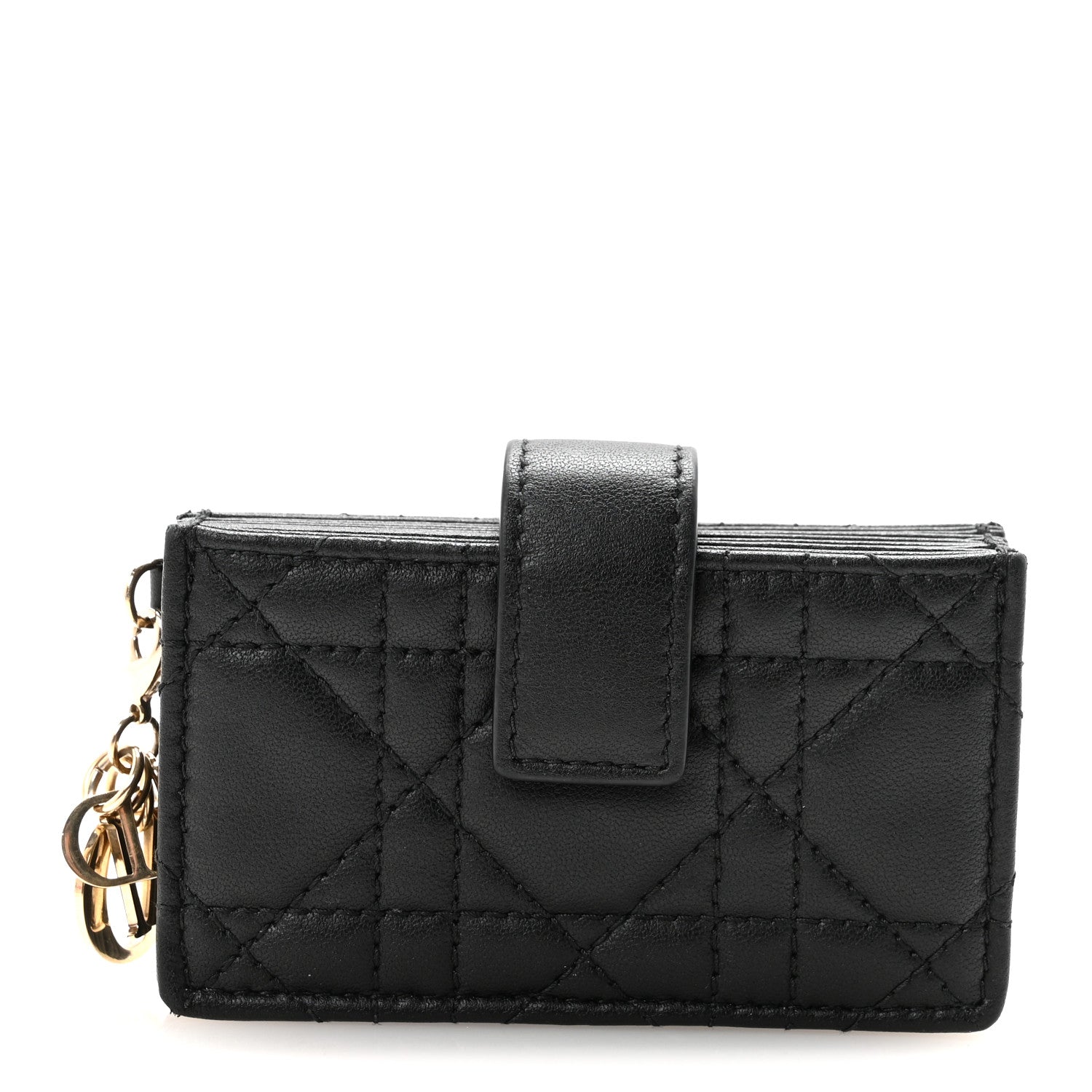 Christian Dior Lambskin Cannage Lady Dior Jasmine 5-Gusset Card Holder Black 1 of 7