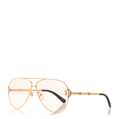 Louis Vuitton Metal Pilot Sunglasses Z1432W Gold 1 of 8
