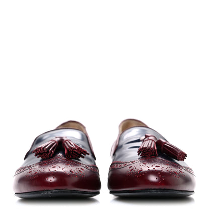 Prada Calfskin Tassel Slip On Loafers 38 Navy Red 3 of 11