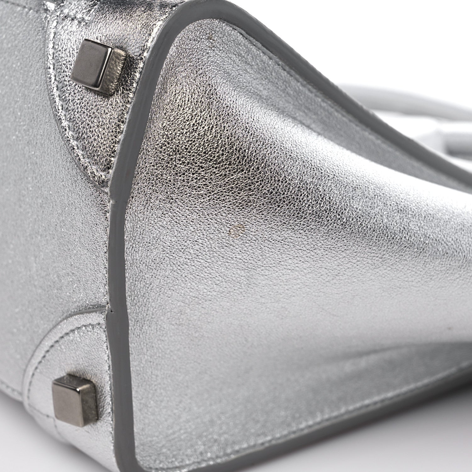 Celine Laminated Lambskin Micro Luggage Silver 11 of 18