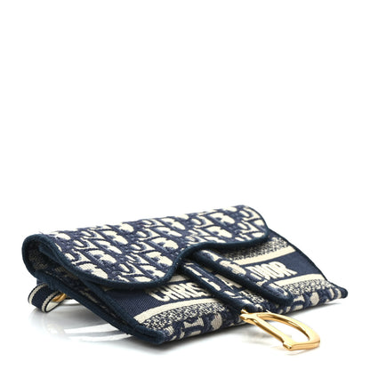Christian Dior Oblique Slim Saddle Pouch Blue 4 of 11