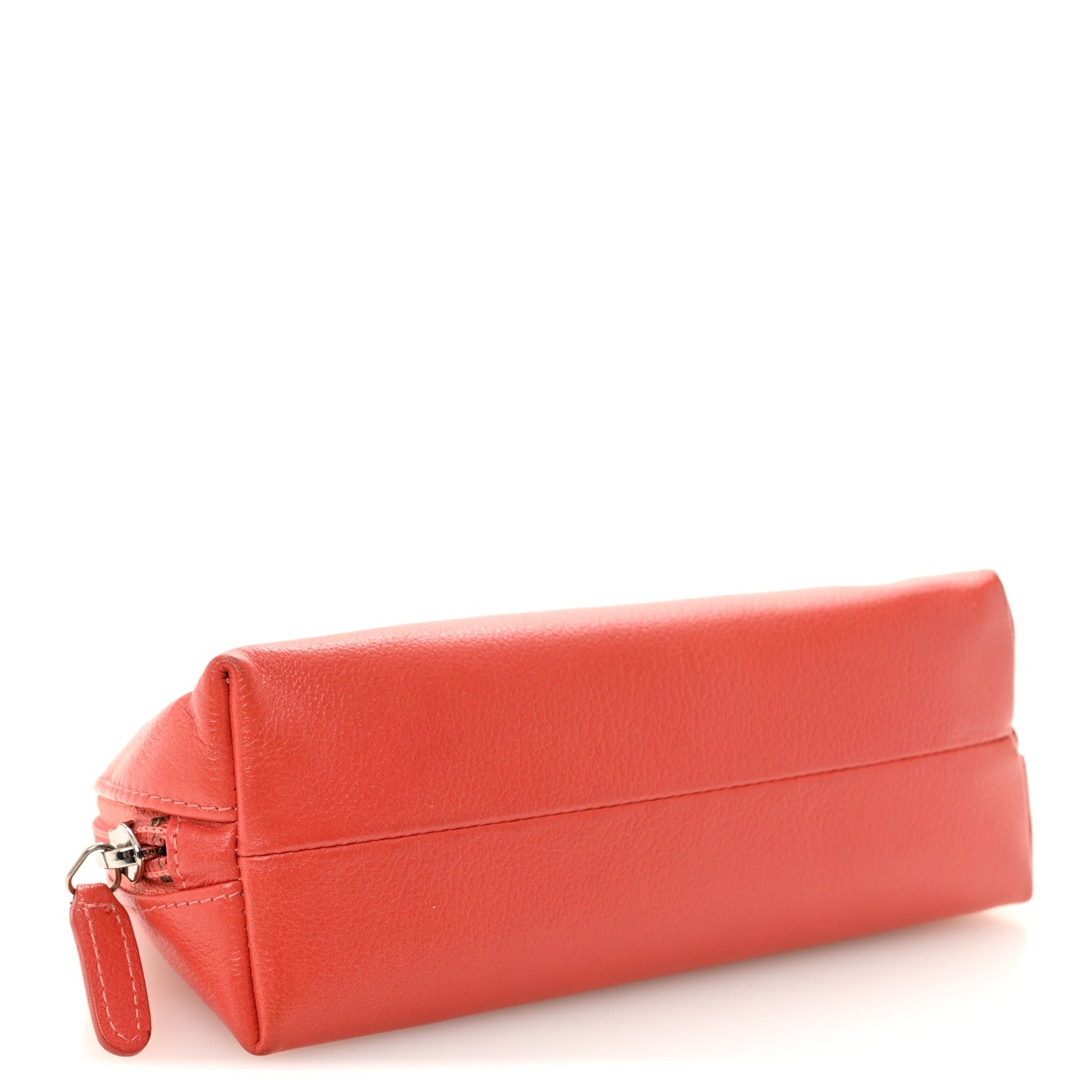 Chanel Goatskin Jacket Embossed Cosmetic Case Orange 4 of 11