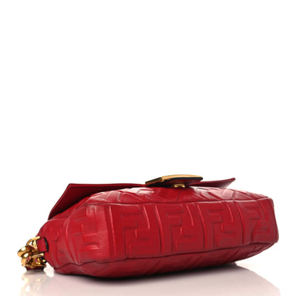 Fendi Nappa FF 1974 Embossed Baguette Fragola 4 of 9