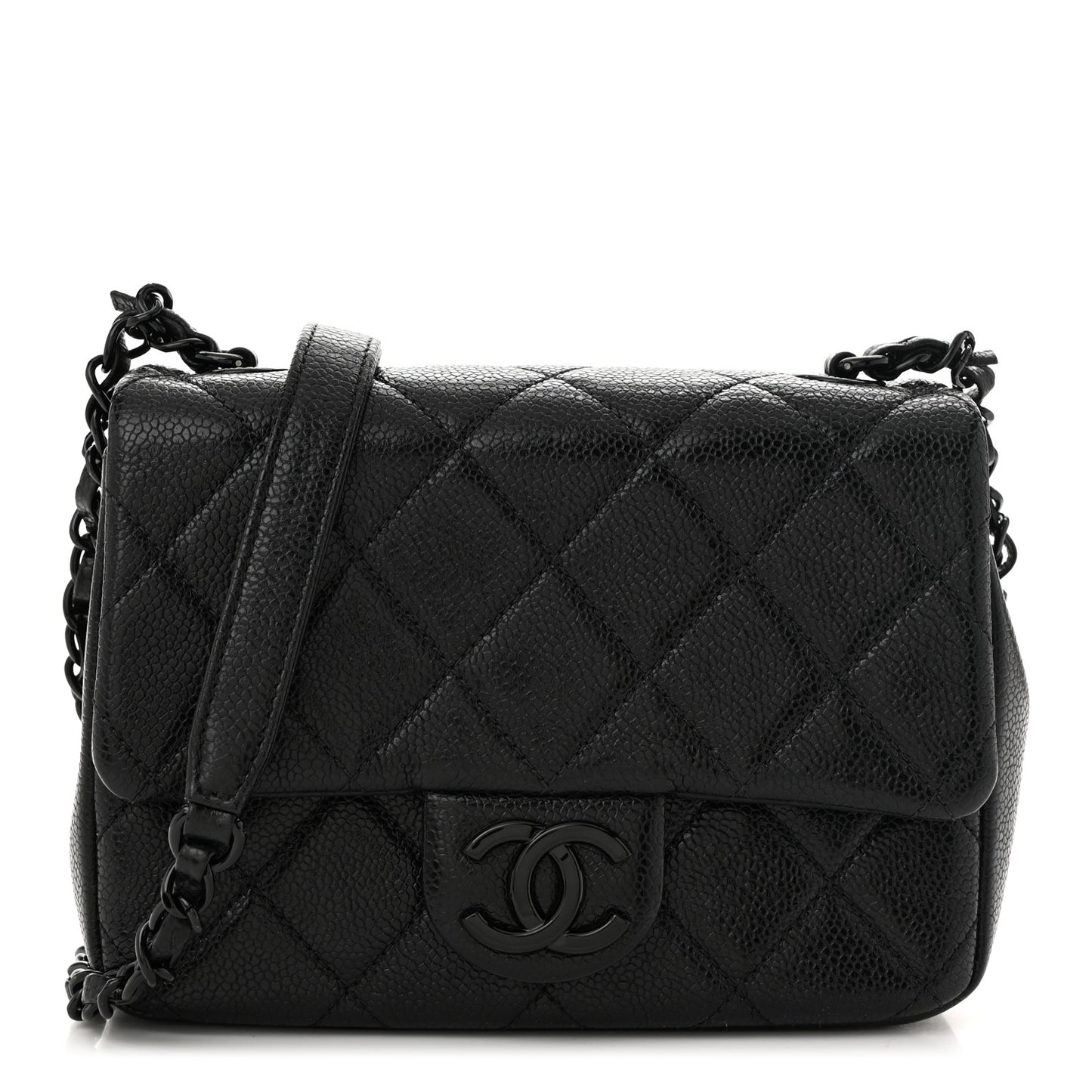 Caviar Quilted Incognito Mini Square Flap Black