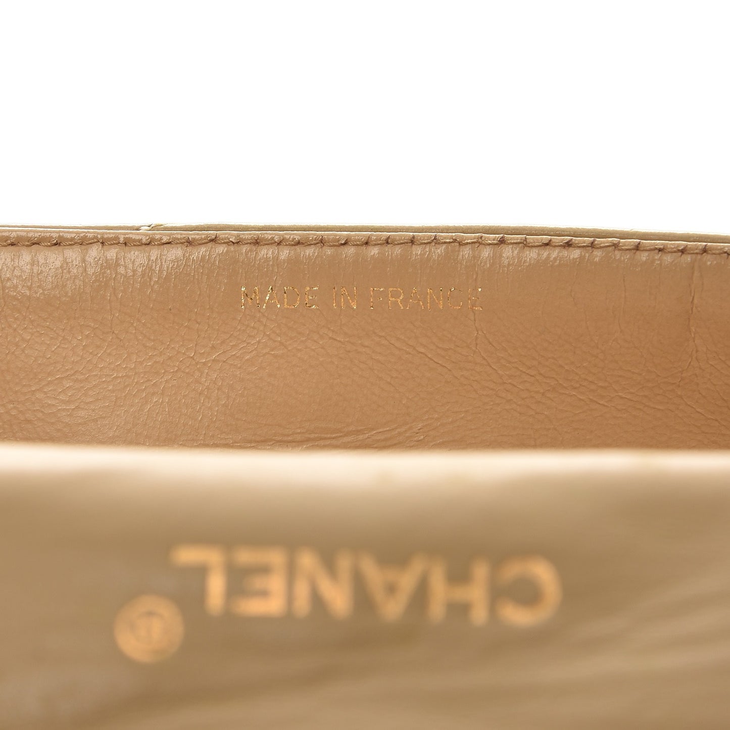 Lambskin Small Single Flap Beige