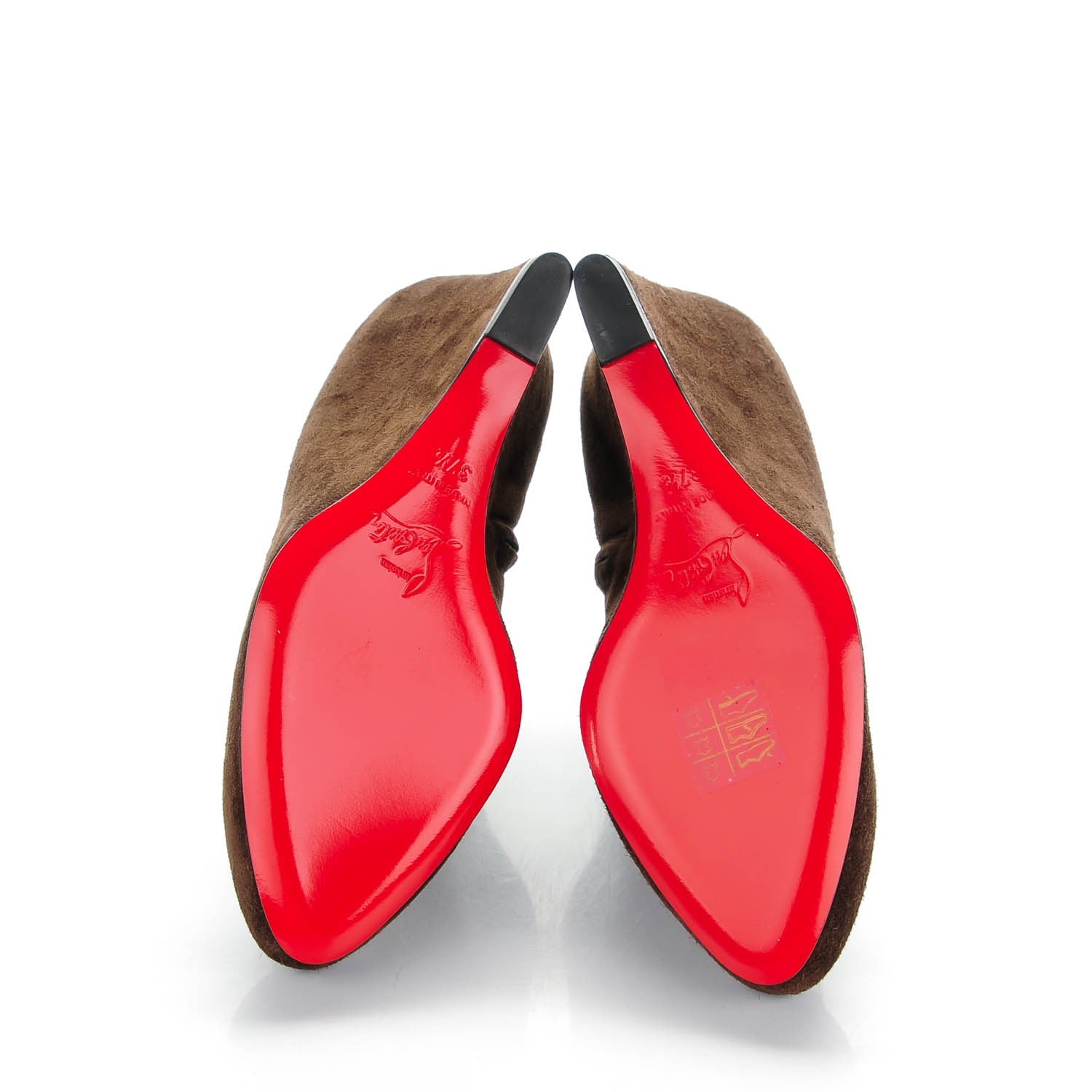 Christian Louboutin Suede Melisa 85 Ankle Wedge Boots 37.5 Coffee 5 of 7