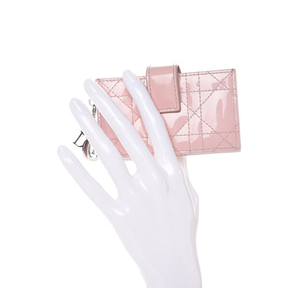 Christian Dior Patent Cannage Lady Dior 5-Gusset Card Holder Pink 2 of 8