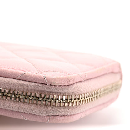 Chanel Caviar Quilted Studded CC Zip Card Holder Pink 8 of 14