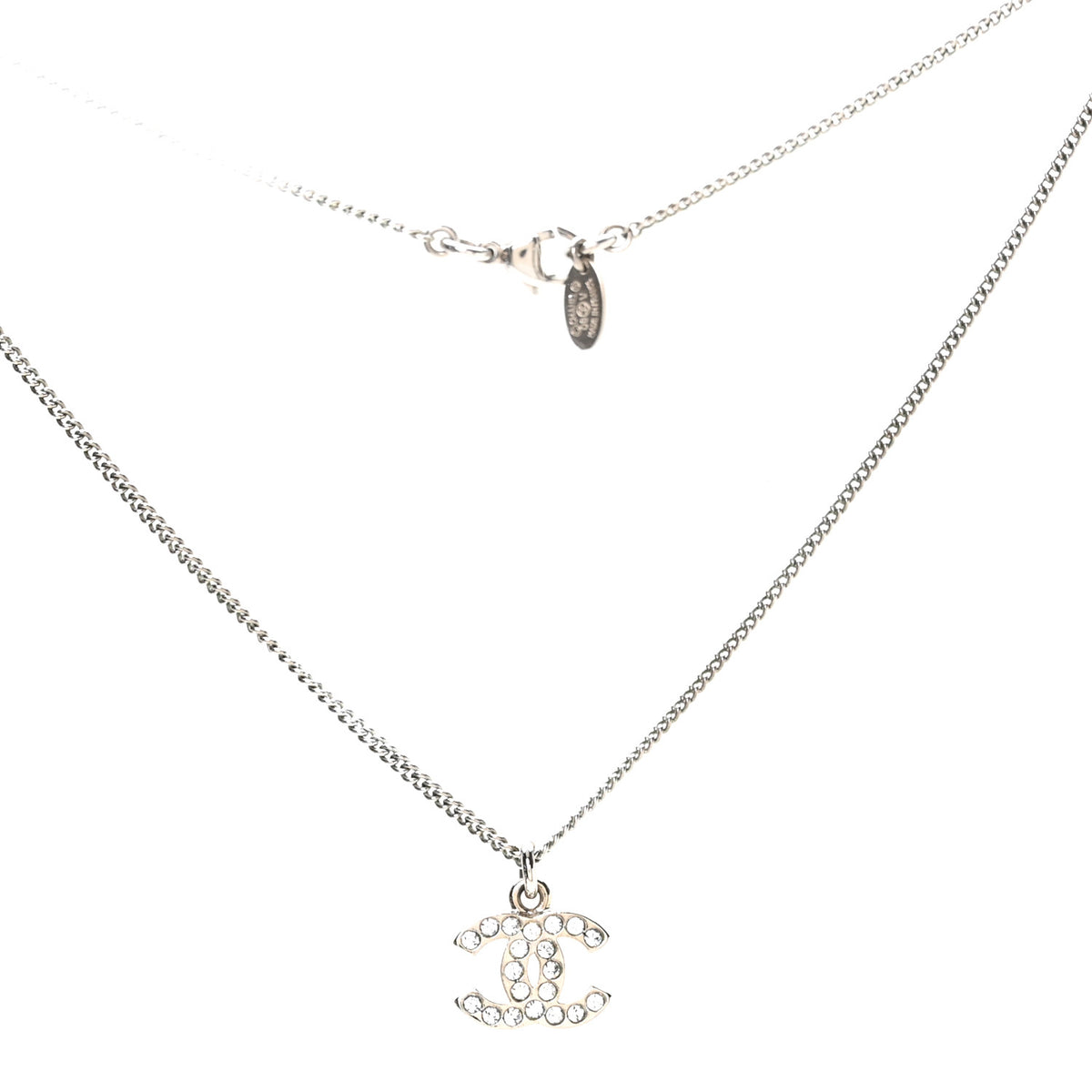 Crystal Timeless CC Necklace Silver