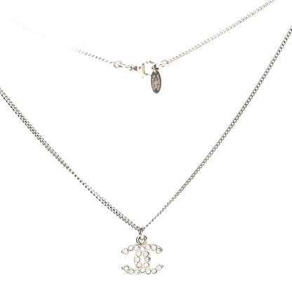 Chanel Crystal Timeless CC Necklace Silver 1 of 5