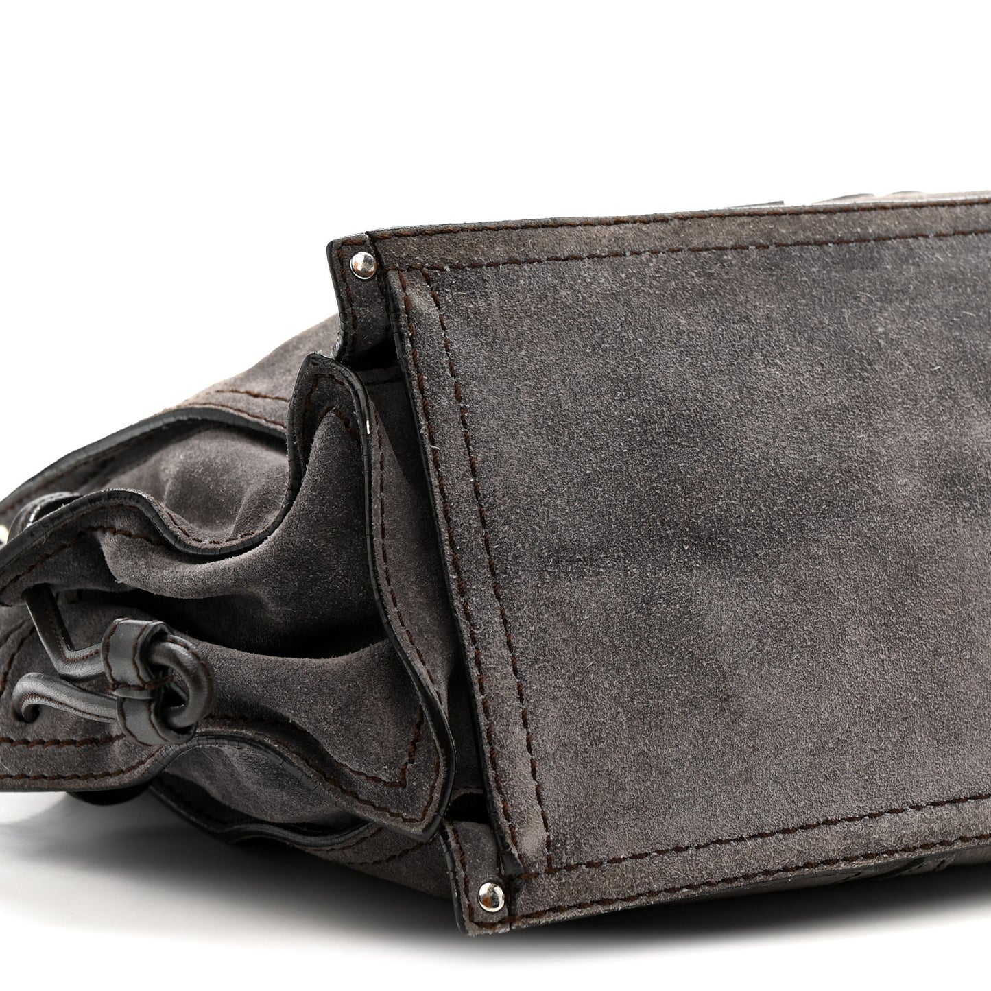 Suede Anagram Tote Grey